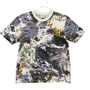 Adidas Graphic Print T Shirt Men's Medium Earth Tone Casual‎ Short Sleeve